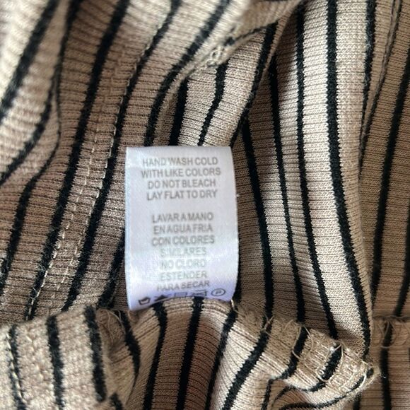 Hearts and Hips brown and tan button up striped dress size small - Picture 9 of 16